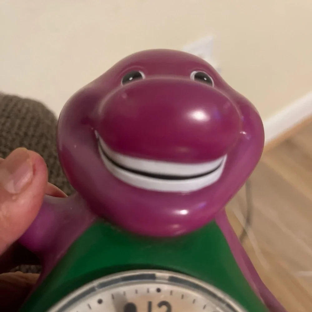 VTG Barney Dinosaur Armitron Quartz Clock Tested Works 6